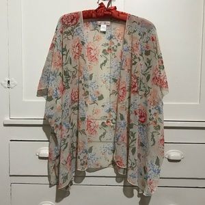 Band of Gypsies Cream + Pink Floral Kimono